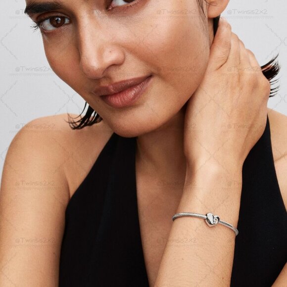 Pandora Engravable Clear Stone Heart Charm - Picture 6 of 6